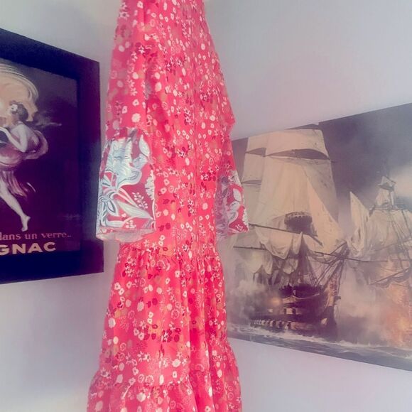 Boho Floral Dress Pink New Size Small - Picture 6 of 9